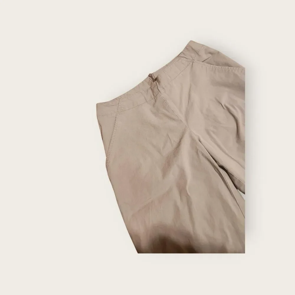 Vintage Y2k early 2000s Express tan mid rise wide leg capri length pants - Picture 3 of 4